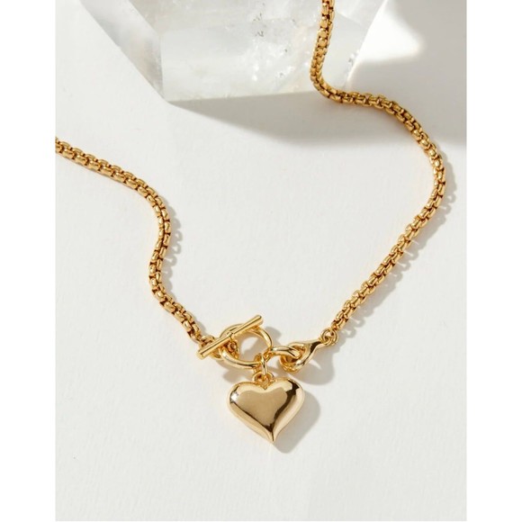 Gold Heart Toggle Necklace - Picture 3 of 5
